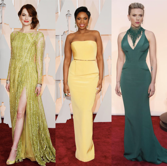 Emma Stone, Jennifer Hudson and Scarlett Johansson at the 57th Annual Academy Awards